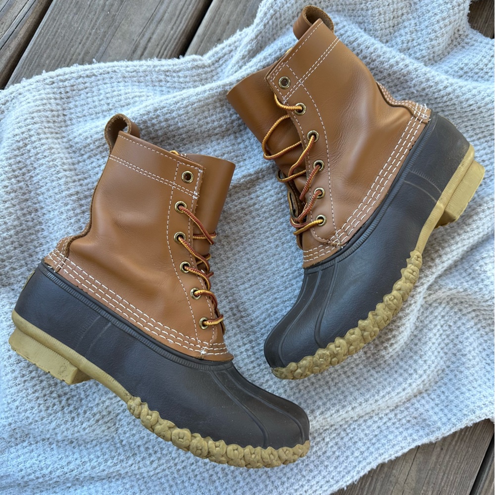 L.L. Bean Womens Bean Boots 8” Tan/Brown 7